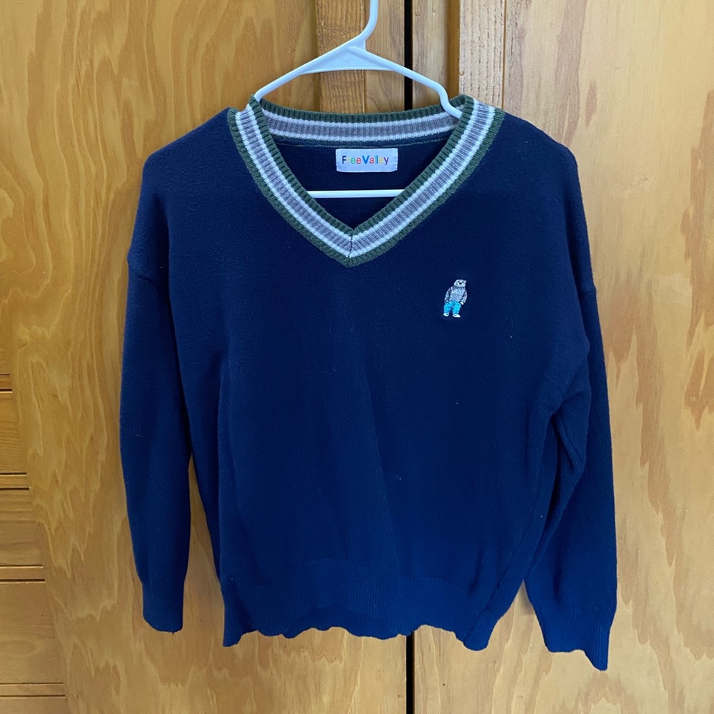 v neck navy blue sweater